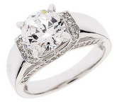 Epiphany Diamonique 100-Facet Fancy Gallery Ring Size 10