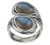 Or Paz Sterling Silver Labradorite Bypass Ring – Size 5