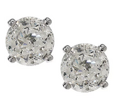 Diamonique 100- Facet 2.00cttw Stud Earrings Platinum Clad
