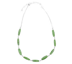 Turquoise and Liquid Silver 20" Station Sterling Necklace