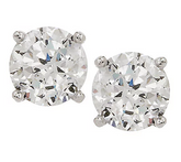 Diamonique 100- Facet Platinum Clad SS Stud Earrings