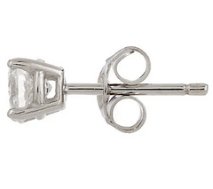 Diamonique 100- Facet Platinum Clad SS Stud Earrings