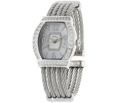 Diamonique Stainless Steel Cuff Watch 7-1/4"