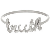 Stainless Steel Truth Script Bangle Size 8-1/4"