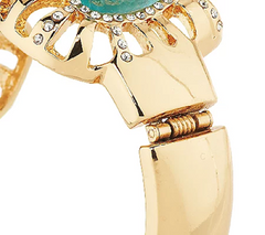 Kara Ross Goldtone Simulated Drusy Hinged Bangle Large