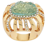 Kara Ross Goldtone Simulated Drusy & Crystal Ring Size 6