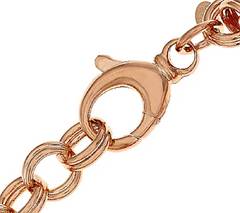 Bronzo Italia Rosetone Polished Woven Love Knot Bracelet 7-1/4"
