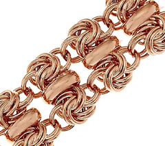 Bronzo Italia Rosetone Polished Woven Love Knot Bracelet 7-1/4"