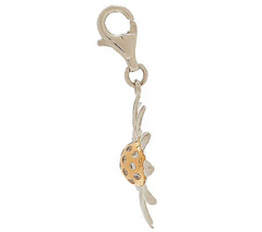 Isaac Mizrahi Live Diamonique 18kclad Sterling Silver Daisy Charm