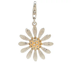 Isaac Mizrahi Live Diamonique 18kclad Sterling Silver Daisy Charm