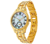 Veronese 18K Clad Mother of Pearl Panther Link Watch
