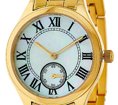Veronese 18K Clad Mother of Pearl Panther Link Watch