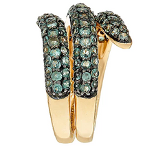 Alexandrite Pave Wrap Design 14K Ring Size 8