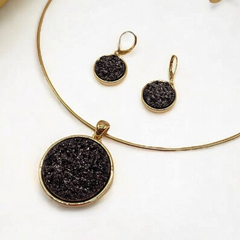 Joan Rivers Simulated Drusy Pendant on 18" Omega Necklace