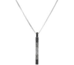 H by Halston 36" Necklace with Pave Pendant, Silvertone