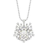 C. Wonder Crystal Starburst Blue/Plum Gold Tone Pendant with Chain