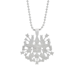 C. Wonder Crystal Starburst Blue/Plum Gold Tone Pendant with Chain