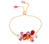 Isaac Mizrahi Live! Adjustable Coral Crystal Flower Bracelet