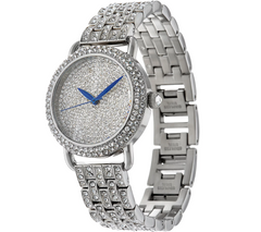 Stainless Steel Pave' Crystal Bracelet Watch