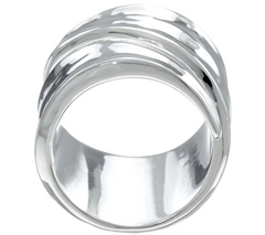 RLM White Bronze Coil Ring, Silver Tone, Size 7