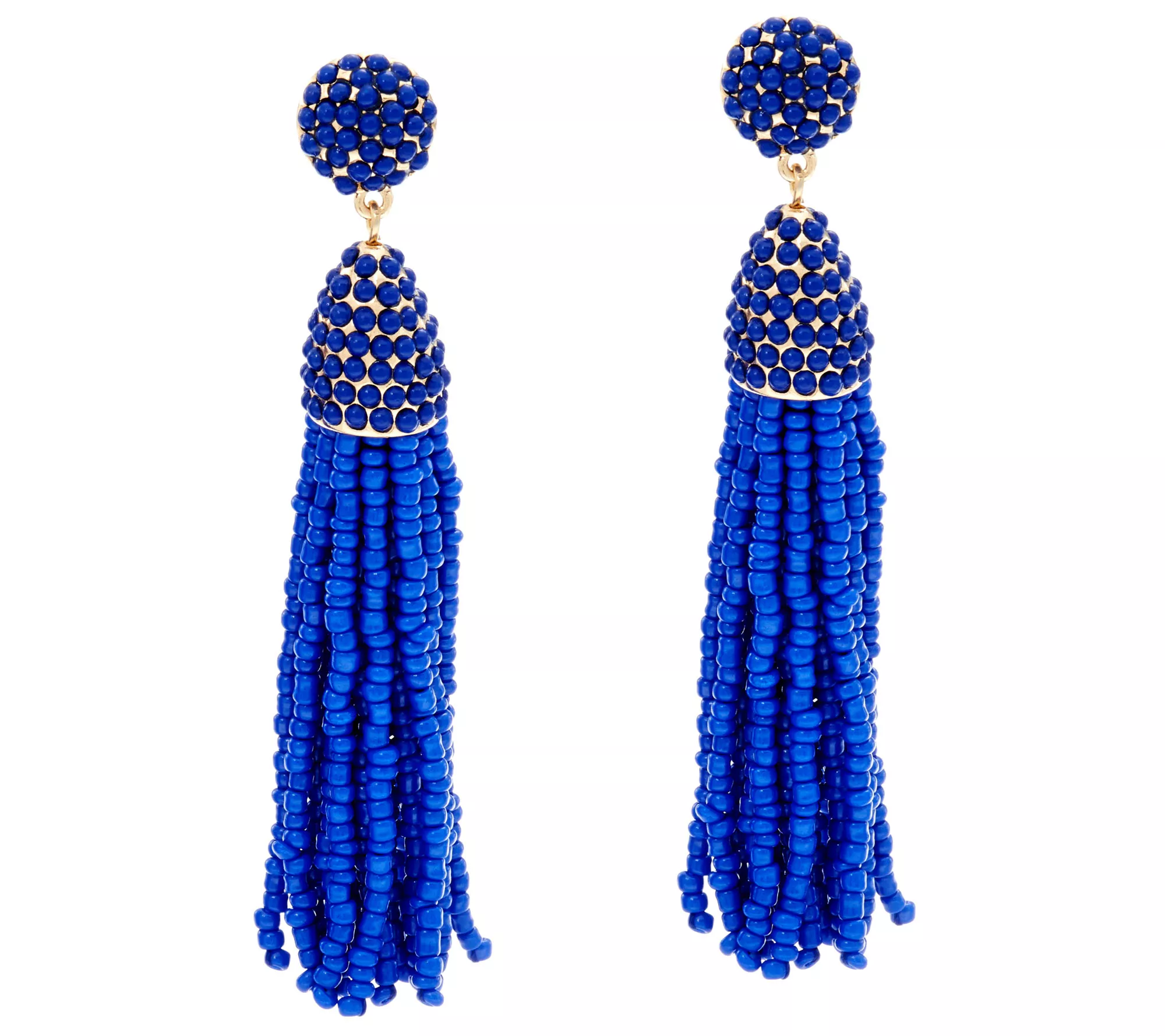 BaubleBar Beaded Blue Pinata Tassel Drop 3-1/4