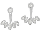 Sterling Silver White Topaz Earring Jackets, Size 3/4"