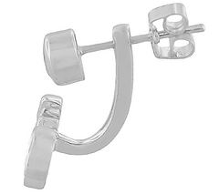 Pendientes de plata de ley con topacio blanco, tamaño 3/4"