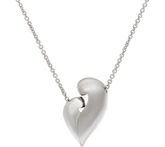 No Greater Love Sterling Silver Heart Pendant on Chain by Petra Azar