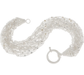 Sterling Silver Multi-Strand Station Bracelet by Silver Style 8"