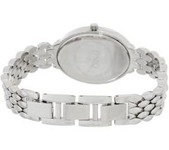 Diamonique Two Tone Silver Tone Pave' Oval Watch