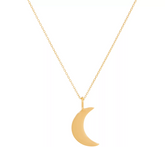 Extraordinary Life Sterling Crescent Moon Goldtone Pendant with Chain