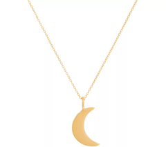 Extraordinary Life Sterling Crescent Moon Goldtone Pendant with Chain