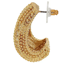 Linea by Louis Dell' Olio Tapered Crystal Gold tone Pierced Earrings