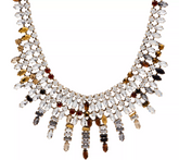 LOGO Links Antiqued Goldtone Lavish Northern Lights Bib Necklace