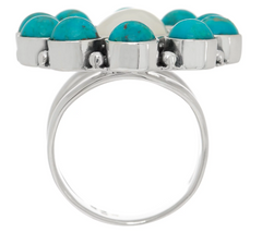 Anillo de piedras preciosas en plata de ley EXEX de Claudia Agudelo, talla 8