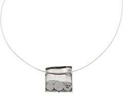 Or Paz Sterling Silver Charoite Square Pendant with Omega
