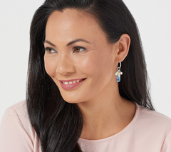 Kirks Folly Mermaid Silver Tone Dangle Hoop Earrings