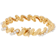 Honora Cultured Pearl 14K Plated San Marco Bracelet, Small 6-3/4