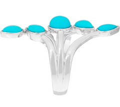 Multi- Cut Sleeping Beauty Turquoise Sterling Ring, Size 6