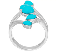 Multi- Cut Sleeping Beauty Turquoise Sterling Ring, Size 6