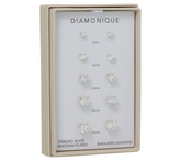 Diamonique Sterling Silver, 925 Set of 5 Round Stud Earrings, 10.50 carats;
