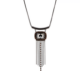 LOGO Links by Lori Goldstein Chandelier Pendant Gunmetal Necklace