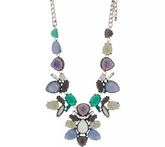 LOGO Links by Lori Goldstein Jordan Antiqued Silvertone Bib Necklace