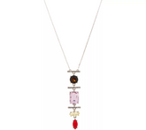 LOGO Links by Lori Goldstein Legacy Geo Stacked Antique Silvertone Necklace