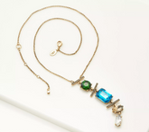 LOGO Links by Lori Goldstein Legacy Geo Stacked Antique Goldtone Necklace