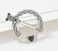 Connemara Marble Sterling Silver Tara Sweater Pin