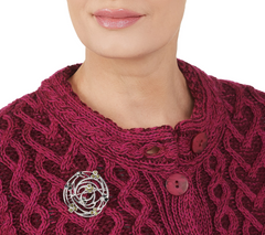 Connemara Marble Sterling Silver Shamrock Sweater Pin