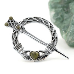 Connemara Marble Sterling Silver Tara Sweater Pin