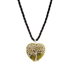Connemara Marble Sterling Silver Tree of Life Heart Pendant