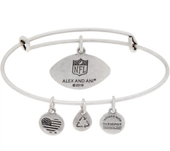 Alex and Ani Silver tone NY Jets Charm Bangle, Size 7-1/2"